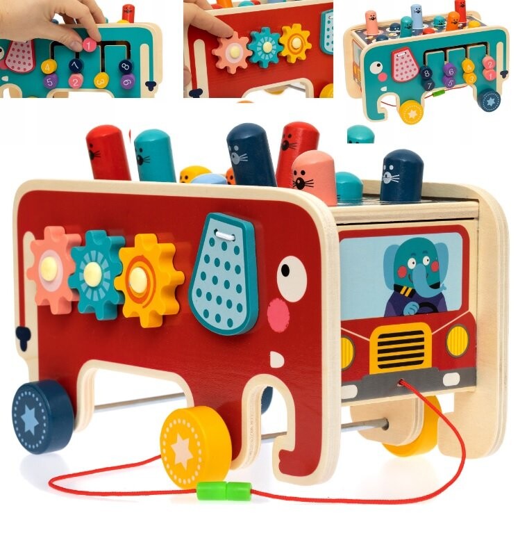 Зларо, Деревянный развивающий кубик Слон Монтессори-импактор Zlaro 
Зларо, Деревянный развивающий кубик Слон Монтессори-импактор Zlaro