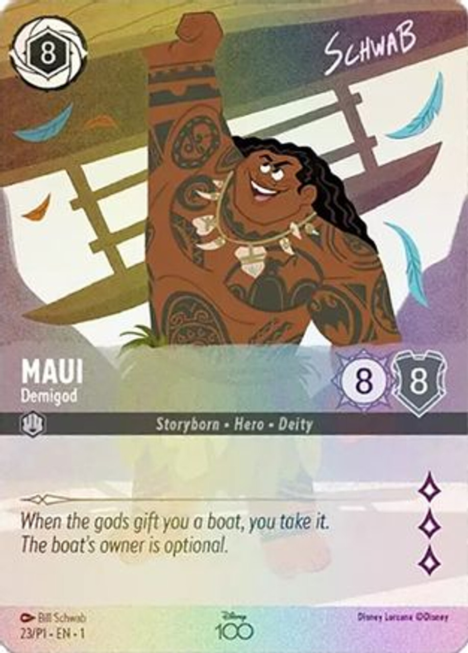 Карточная игра Maui - Demigod (Alternate Art) (23) - Disney100 Promos Holofoil 
Карточная игра Maui - Demigod (Alternate Art) (23) - Disney100 Promos Holofoil