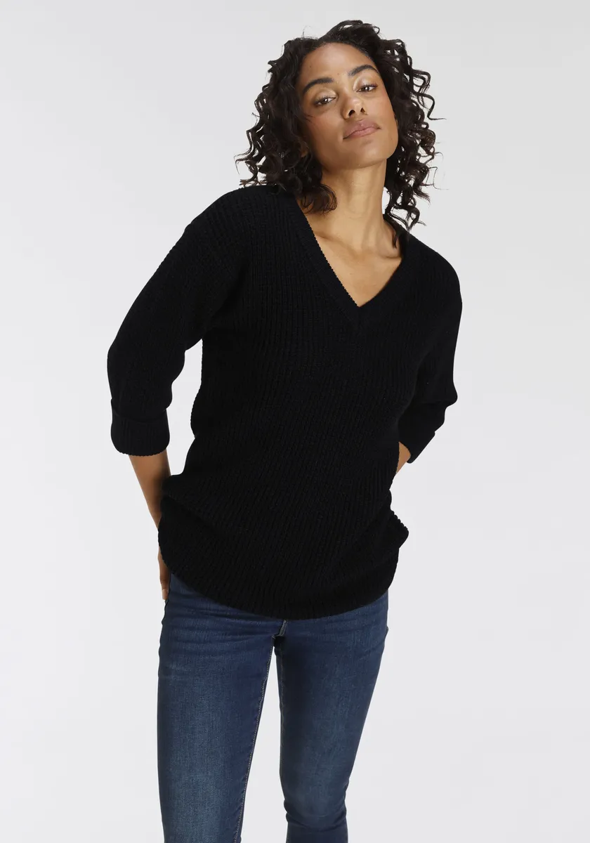 Свитер с V-образным вырезом и фонариками, удобного кроя Flashlights, черный
Свитер с V-образным вырезом и фонариками, удобного кроя Flashlights, черный