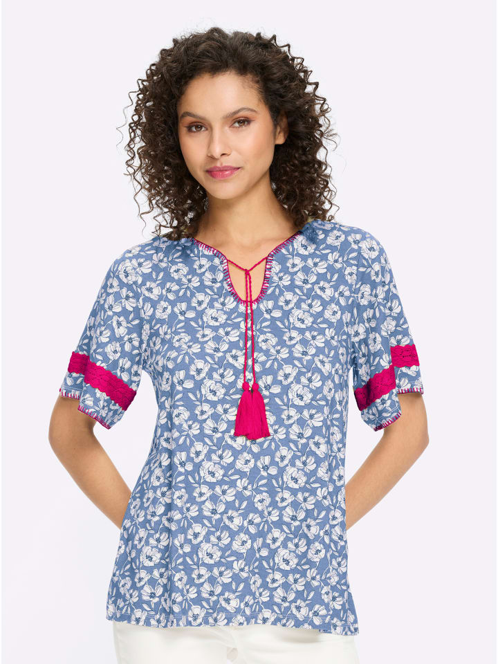 Рубашка-туника небесно-голубого цвета с принтом экрю Heine
Рубашка-туника небесно-голубого цвета с принтом экрю Heine