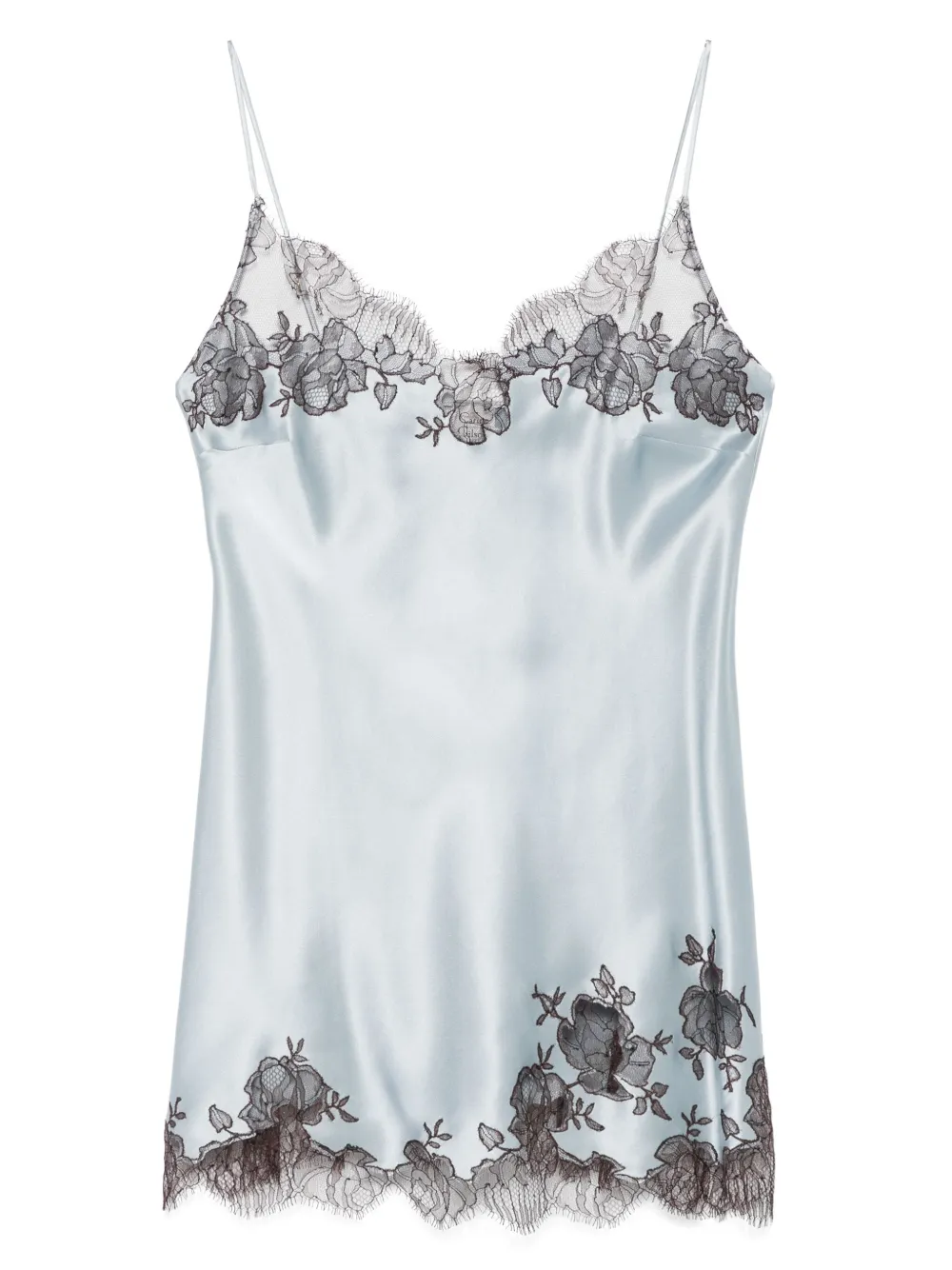 Короткое платье-комбинация из шелка Carine Gilson, синий 
Короткое платье-комбинация из шелка Carine Gilson, синий