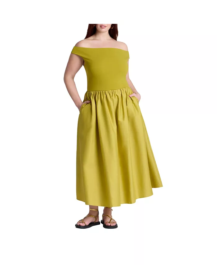 Женское платье с вырезом-лодочкой из смешанной ткани ELOQUII, зеленый
Женское платье с вырезом-лодочкой из смешанной ткани ELOQUII, зеленый