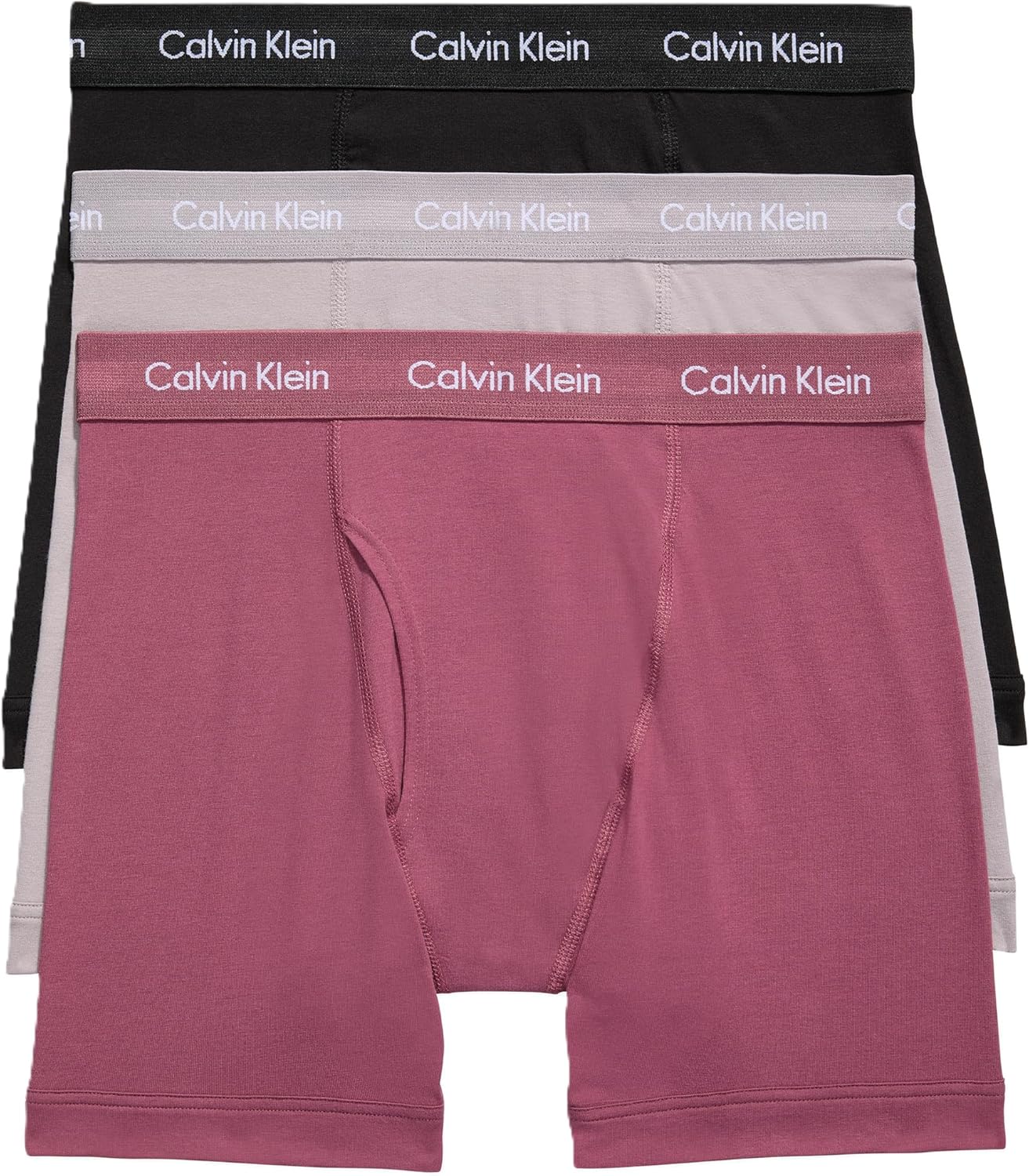 Комплект из 3 мужских трусов-боксеров Calvin Klein из хлопка и эластичного материала, Black, Zinc, Deep Mauve
Комплект из 3 мужских трусов-боксеров Calvin Klein из хлопка и эластичного материала, Black, Zinc, Deep Mauve