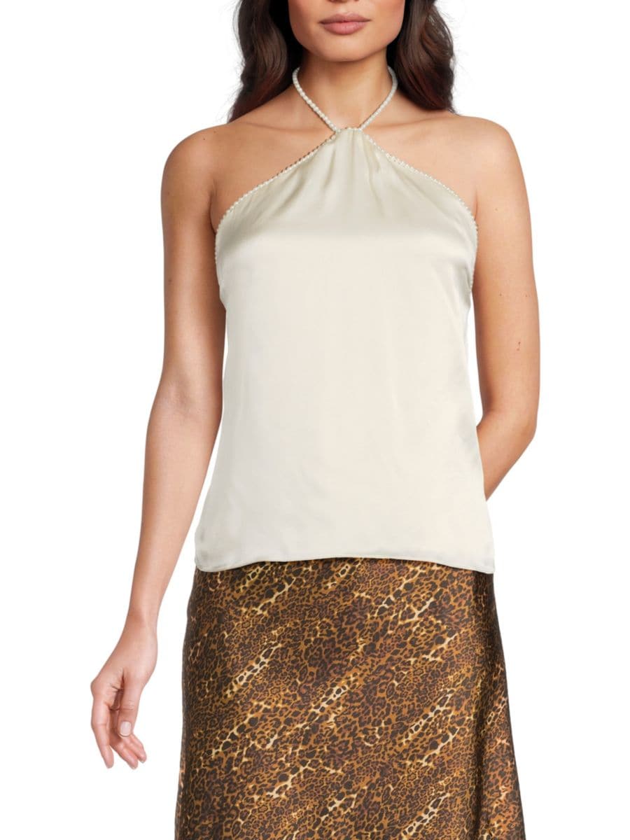 Шелковый топ с халтернеем Malu Cami NYC, цвет Ceramic
Шелковый топ с халтернеем Malu Cami NYC, цвет Ceramic