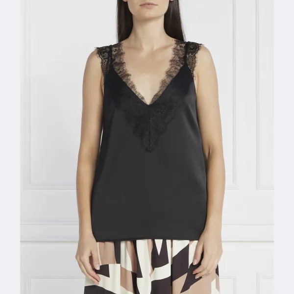 Кружевной топ стандартного кроя Boss, черный
Кружевной топ стандартного кроя Boss, черный