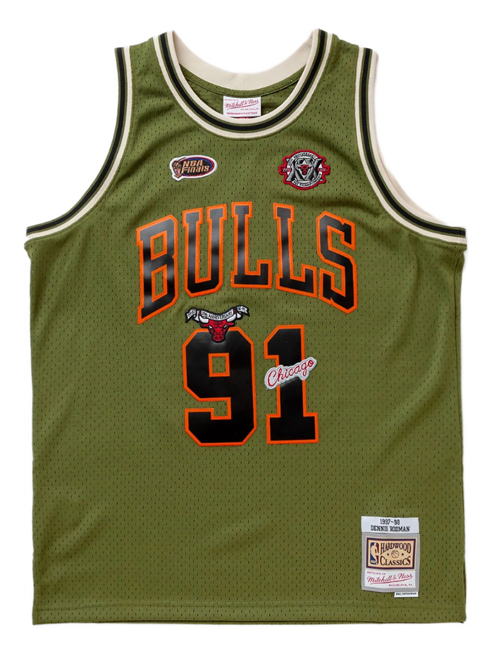 Майка из джерси Swingman Chicago Bulls Денниса Родмана 1997-98 Mitchell & Ness, зеленый
Майка из джерси Swingman Chicago Bulls Денниса Родмана 1997-98 Mitchell & Ness, зеленый