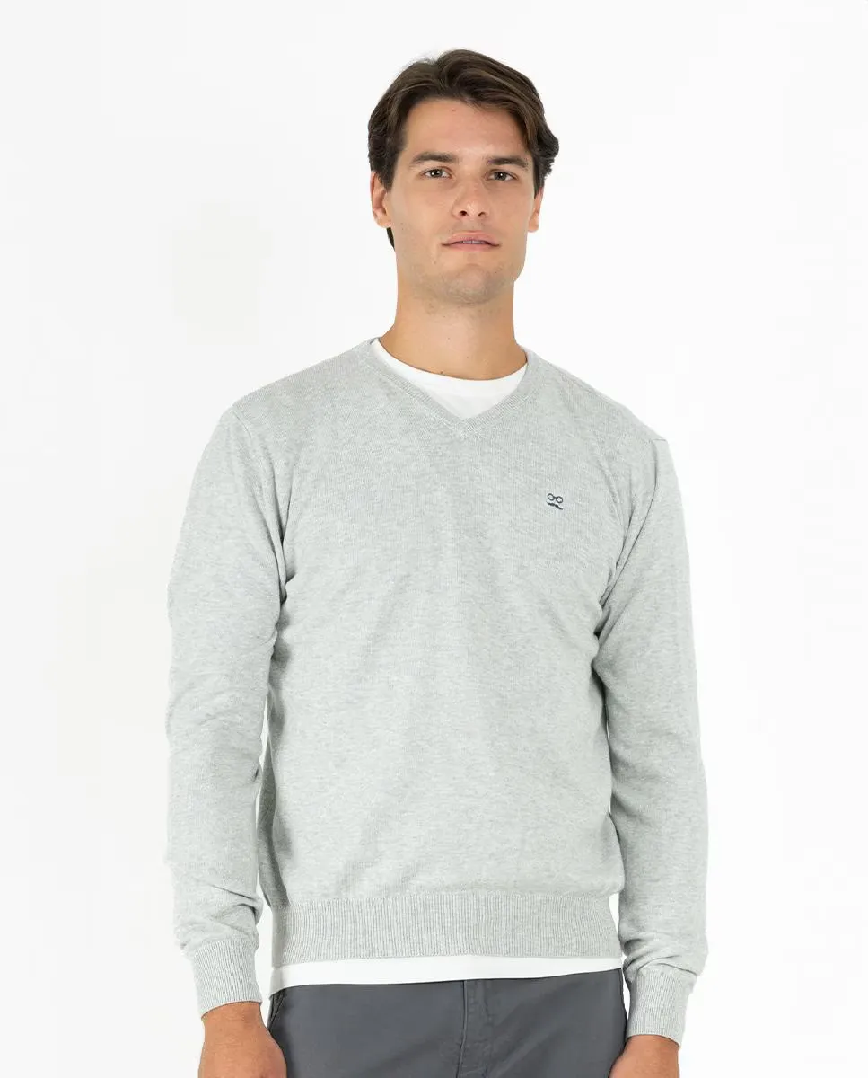 Мужской хлопковый свитер с V-образным вырезом Makarthy, серый
Мужской хлопковый свитер с V-образным вырезом Makarthy, серый