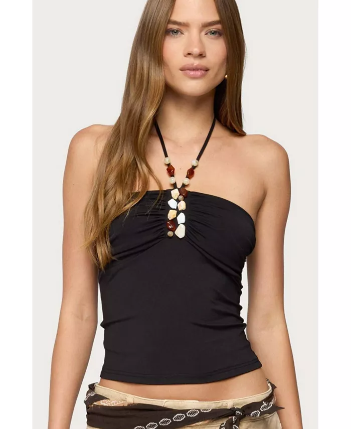 Женский топ-халтер Carmel Bead с рюшами и бусинами Edikted, черный
Женский топ-халтер Carmel Bead с рюшами и бусинами Edikted, черный