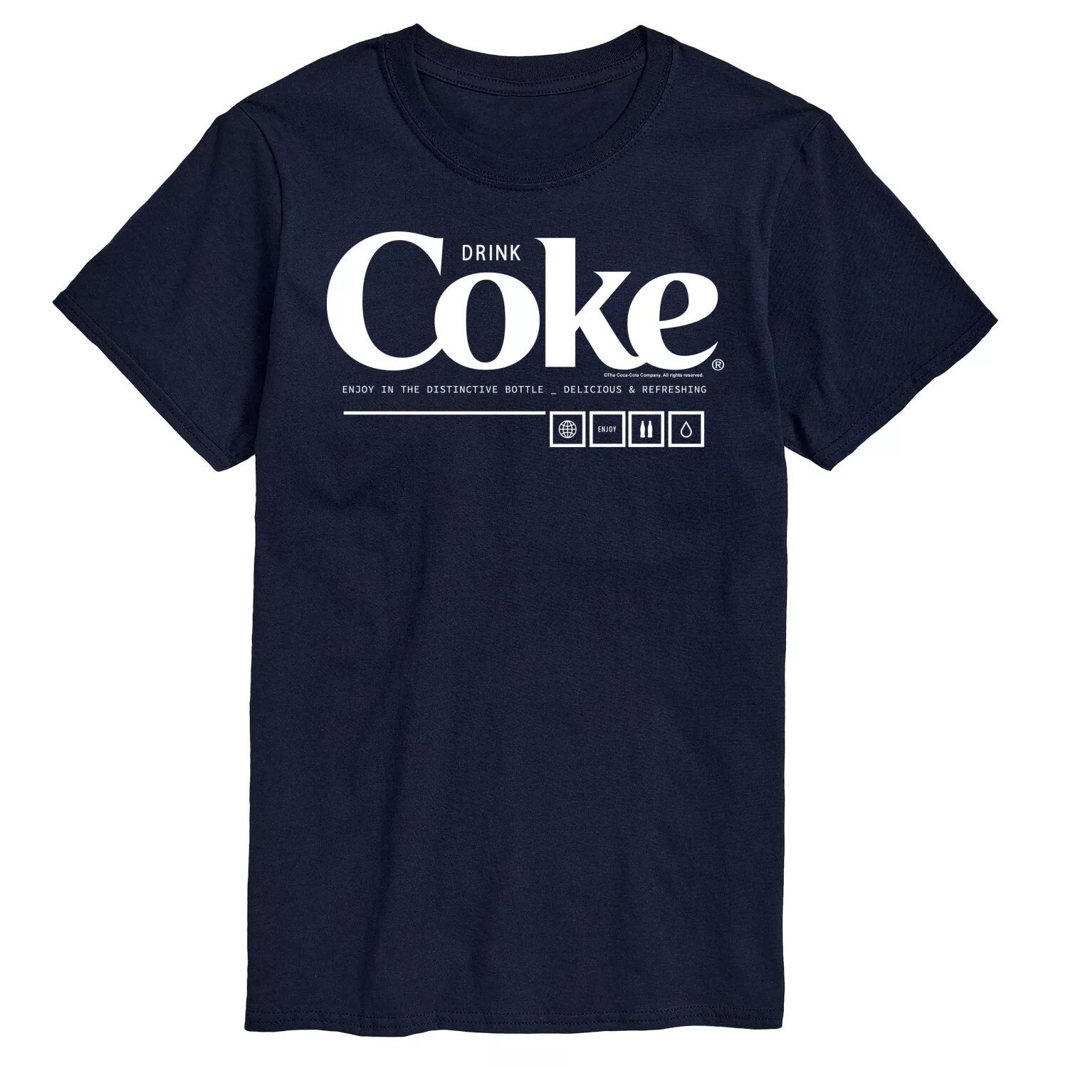 Мужская футболка Coca-Cola Drink Coke Enjoy с рисунком License, синий
Мужская футболка Coca-Cola Drink Coke Enjoy с рисунком License, синий