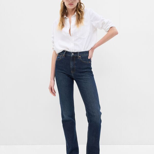 Джинсы прямого кроя с высокой посадкой Gap, синий
Джинсы прямого кроя с высокой посадкой Gap, синий