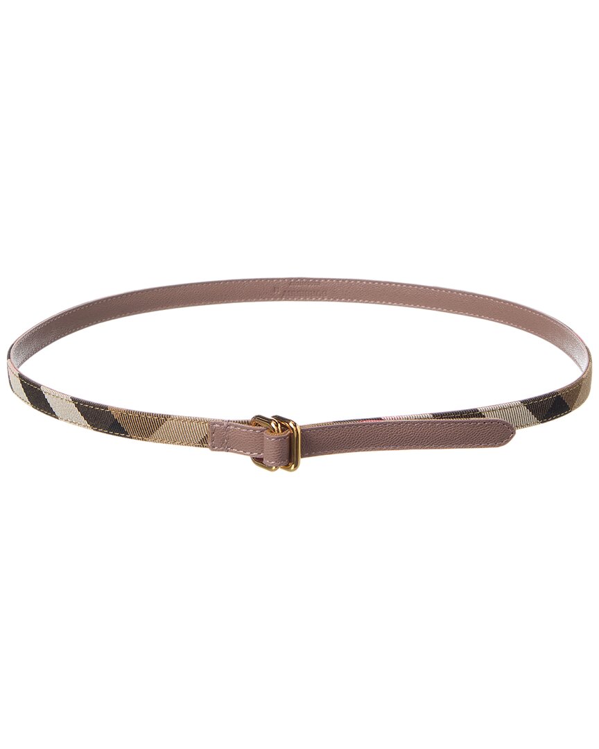 Ремень из кожи и холста в клетку Burberry, коричневый
Ремень из кожи и холста в клетку Burberry, коричневый