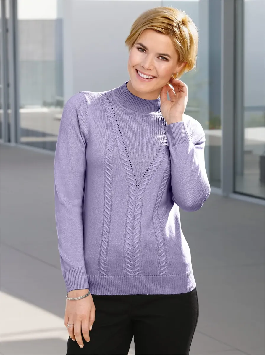 Повседневный образ Свитер с воротником-стойкой "Пуловер" Casual Looks, цвет Flieder
Повседневный образ Свитер с воротником-стойкой "Пуловер" Casual Looks, цвет Flieder