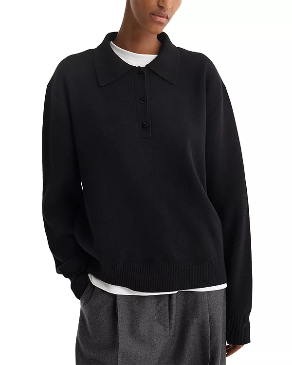 Плотное вязаное поло из шерсти и кашемира Róhe, черный
Плотное вязаное поло из шерсти и кашемира Róhe, черный