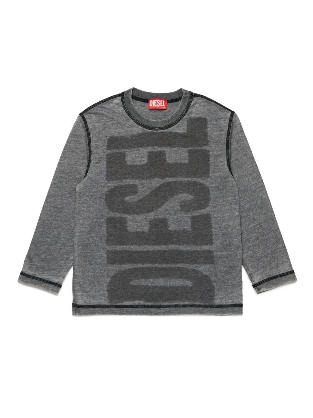 Лонгслив с логотипом Diesel Kids, черный 
Лонгслив с логотипом Diesel Kids, черный