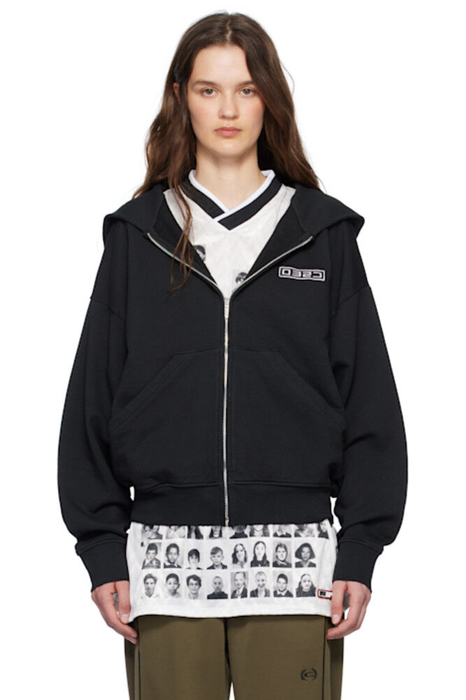 Черная толстовка с капюшоном на молнии Routine 032c
Черная толстовка с капюшоном на молнии Routine 032c