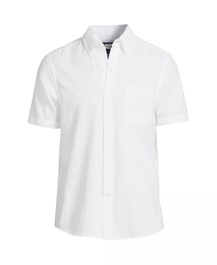 Мужская рубашка с коротким рукавом из ткани в полоску Lands' End, белый
Мужская рубашка с коротким рукавом из ткани в полоску Lands' End, белый