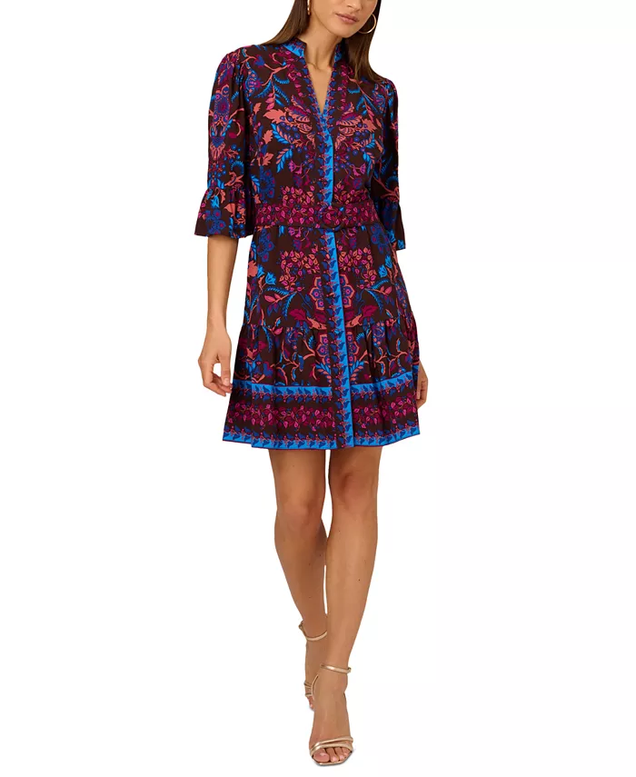 Женское платье Adrianna Papell с рукавами 3/4, поясом, приталенное и расклешенное, коричневый/бежевый
Женское платье Adrianna Papell с рукавами 3/4, поясом, приталенное и расклешенное, коричневый/бежевый