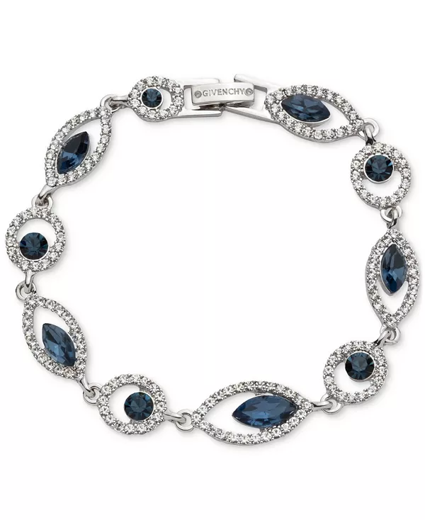 Гибкий браслет с серебристым паве и цветными кристаллами Givenchy, navy
Гибкий браслет с серебристым паве и цветными кристаллами Givenchy, navy