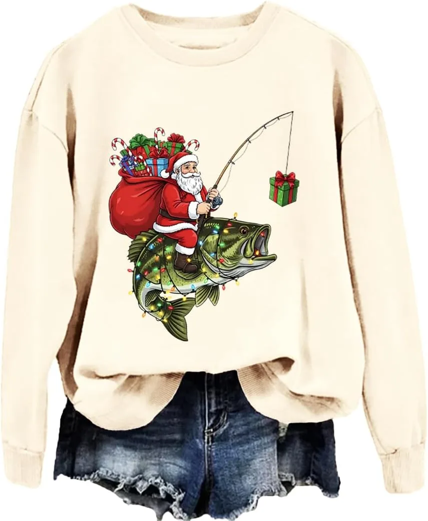 Рождественский свитер Fishing Santa с длинными рукавами JIONOCY
Рождественский свитер Fishing Santa с длинными рукавами JIONOCY