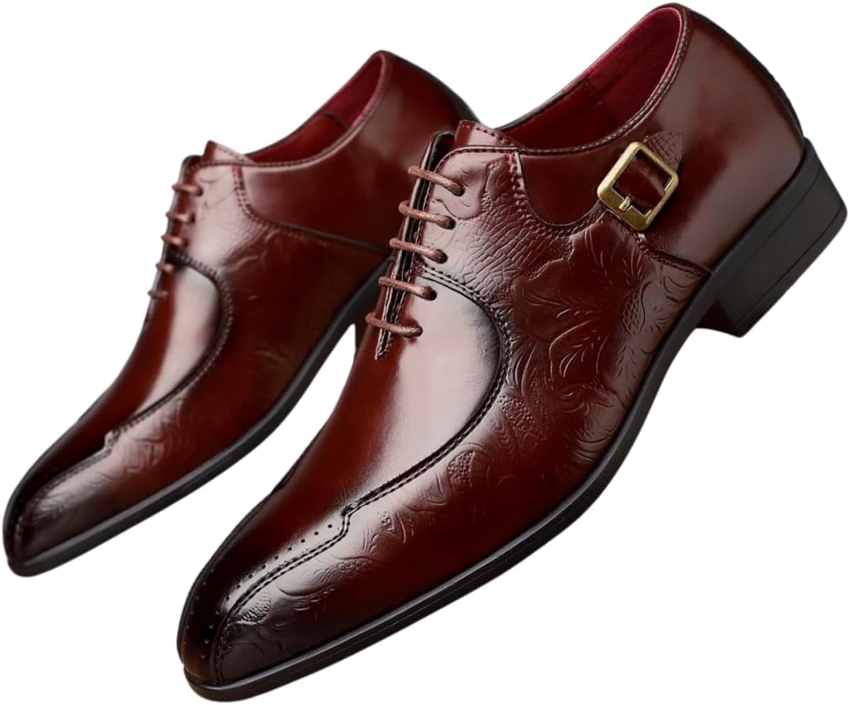 Мужские оксфорды Santimon с тиснением, шнуровкой и пряжкой, формальные туфли для свадьбы, выпускного и деловых мероприятий, бордовый
Мужские оксфорды Santimon с тиснением, шнуровкой и пряжкой, формальные туфли для свадьбы, выпускного и деловых мероприятий, бордовый