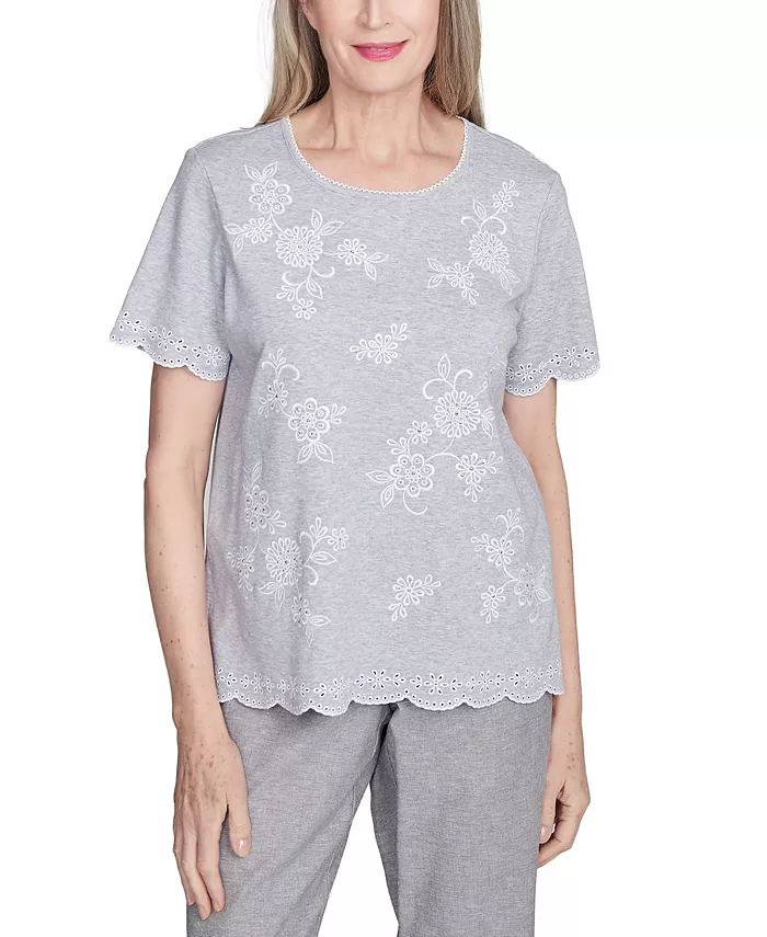 Женская футболка Crystal Springs с вышивкой в виде цветочного принта и круглым вырезом Alfred Dunner, мультиколор
Женская футболка Crystal Springs с вышивкой в виде цветочного принта и круглым вырезом Alfred Dunner, мультиколор