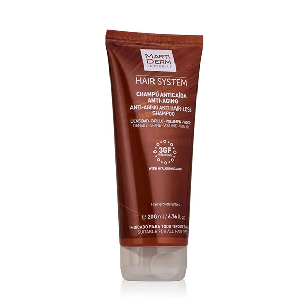 Шампунь против выпадения волос Hair System 3Gf Champú Anticaída Antiaging Martiderm, 200 ml
Шампунь против выпадения волос Hair System 3Gf Champú Anticaída Antiaging Martiderm, 200 ml