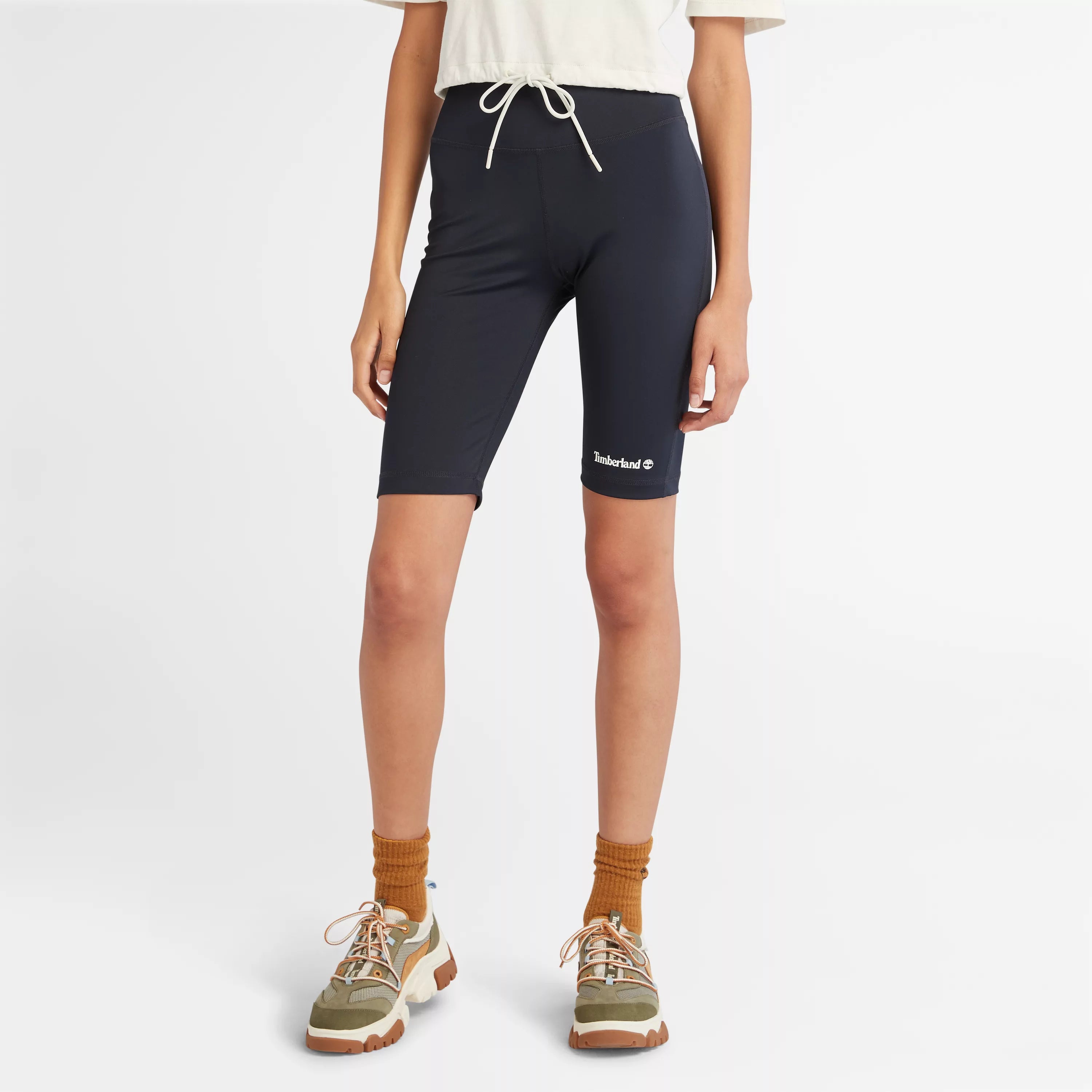 Женские байкерские шорты с логотипом Timberland, цвет dark sapphire 
Женские байкерские шорты с логотипом Timberland, цвет dark sapphire