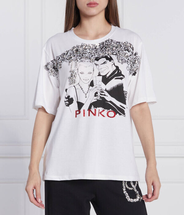 Футболка женская Pinko x Diabolik Federica с принтом и декором, белый
Футболка женская Pinko x Diabolik Federica с принтом и декором, белый