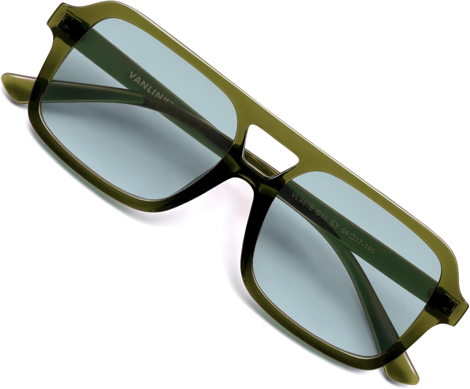 Солнцезащитные очки VANLINKER в стиле ретро 70-х, квадратные, авиаторские, для женщин и мужчин, винтажные, модные, прямоугольные, VL9816, C18-light Blue Lens/Green Frame
Солнцезащитные очки VANLINKER в стиле ретро 70-х, квадратные, авиаторские, для женщин и мужчин, винтажные, модные, прямоугольные, VL9816, C18-light Blue Lens/Green Frame