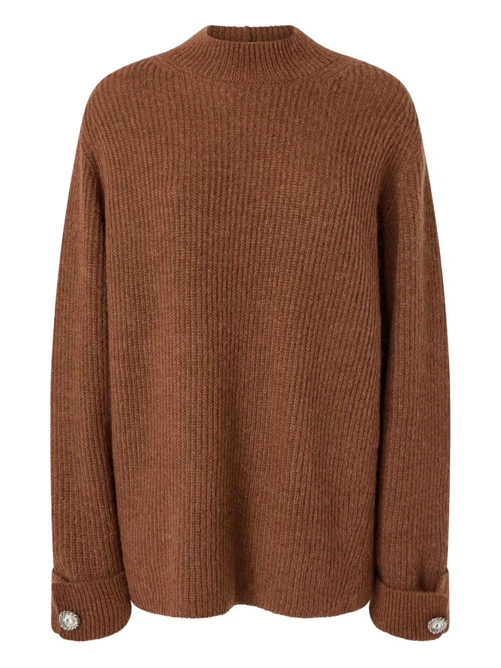 Свитер с ребристыми манжетами PINKO, коричневый
Свитер с ребристыми манжетами PINKO, коричневый