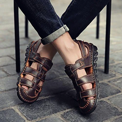 Мужские сандалии из кожи с закрытым носком летние для улицы регулируемые рыбацкие туфли Mecolop, коричневый
Мужские сандалии из кожи с закрытым носком летние для улицы регулируемые рыбацкие туфли Mecolop, коричневый