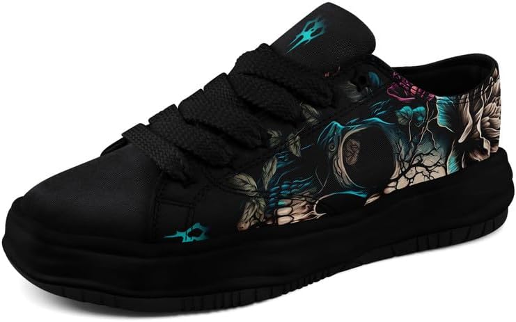Кеды AWSOLE Fashion с черепом и розой на холсте для мужчин и женщин, унисекс, готический стиль, модные плоские удобные кроссовки черного, белого и красного цвета
Кеды AWSOLE Fashion с черепом и розой на холсте для мужчин и женщин, унисекс, готический стиль, модные плоские удобные кроссовки черного, белого и красного цвета
