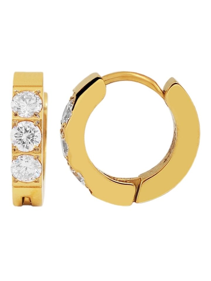 Adeliás Женские серьги - серьги-кольца на шарнирах из нержавеющей стали с золотыми стразами
Adeliás Женские серьги - серьги-кольца на шарнирах из нержавеющей стали с золотыми стразами