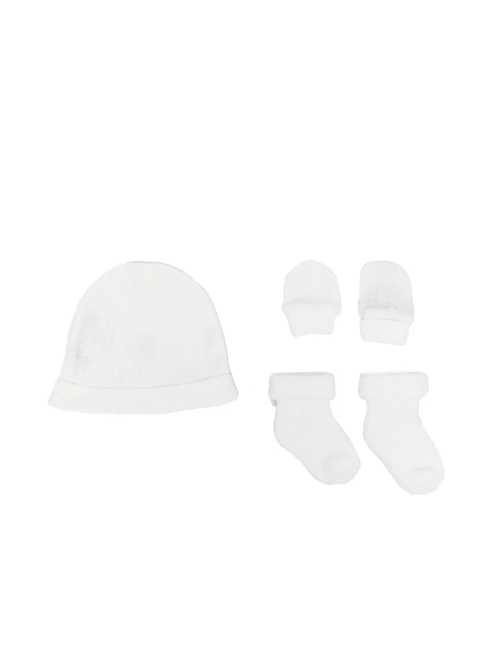 Комплект из шапки, носков и варежек в рубчик Tartine Et Chocolat, белый
Комплект из шапки, носков и варежек в рубчик Tartine Et Chocolat, белый