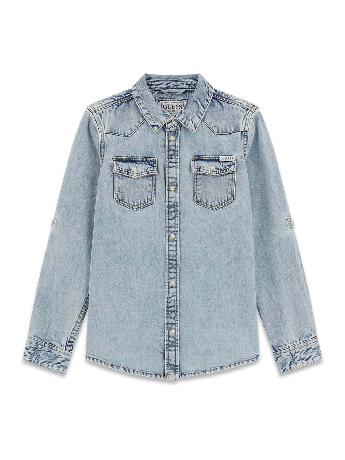 GUESS Рубашка на пуговицах комфортного кроя в небесно-голубом цвете
GUESS Рубашка на пуговицах комфортного кроя в небесно-голубом цвете