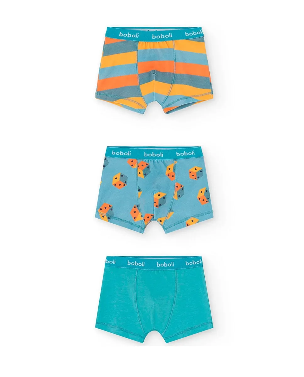 Набор из 3 пар детских хлопковых боксеров Boboli, темно-синий/оранжевый
Набор из 3 пар детских хлопковых боксеров Boboli, темно-синий/оранжевый