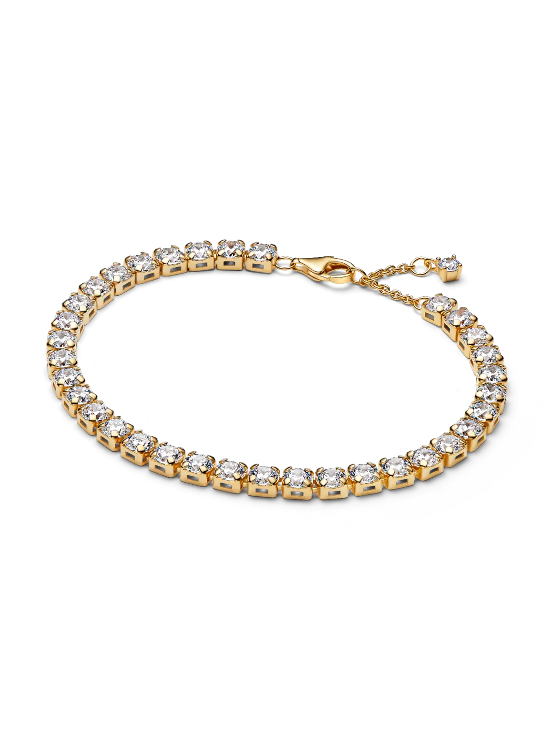 Яркий теннисный браслет Pandora, 14-каратное золотое покрытие
Яркий теннисный браслет Pandora, 14-каратное золотое покрытие