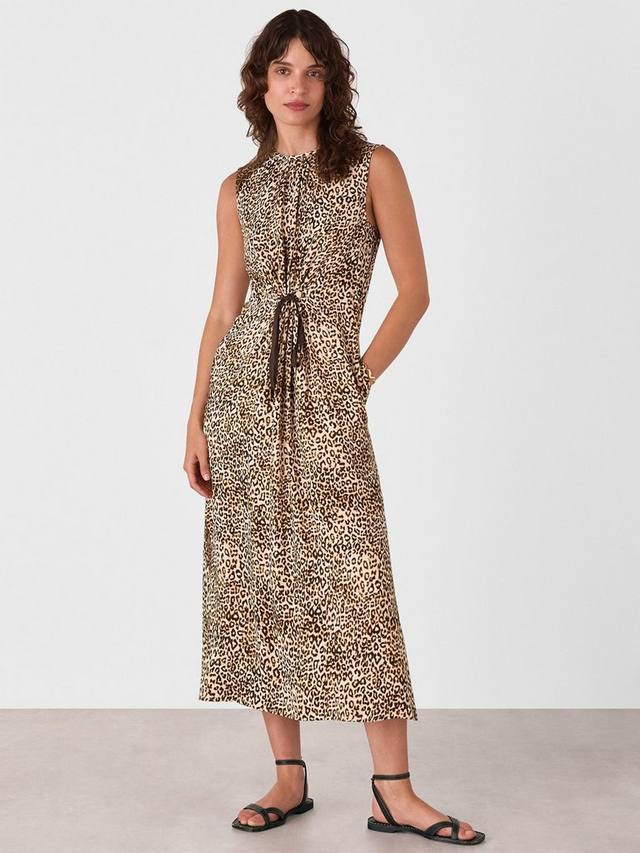 Леопардовое платье миди без рукавов с поясом на талии Whistles, Brown/Multi
Леопардовое платье миди без рукавов с поясом на талии Whistles, Brown/Multi