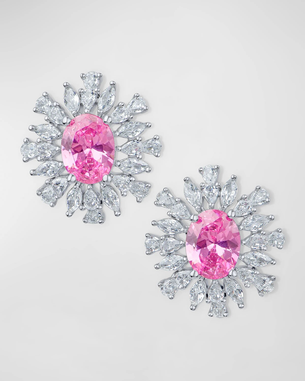 Массивные серьги-гвоздики овальной формы с кубическим цирконием Marquis Burst, 8,5 tcw Kenneth Jay Lane, цвет Pink/Clear 
Массивные серьги-гвоздики овальной формы с кубическим цирконием Marquis Burst, 8,5 tcw Kenneth Jay Lane, цвет Pink/Clear