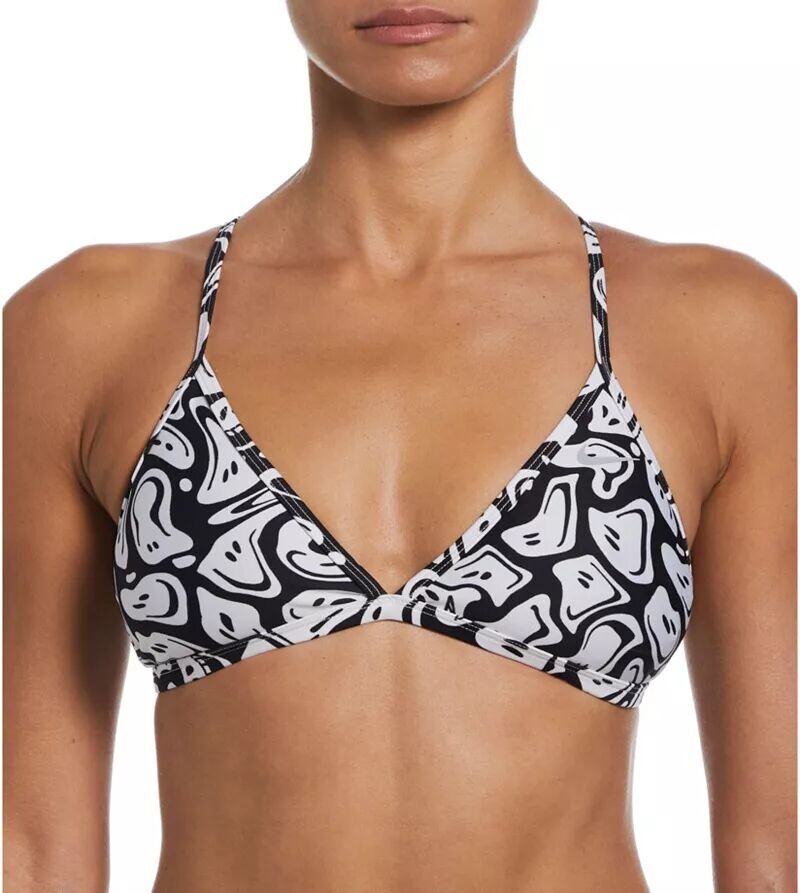 Женский купальник бикини с разноцветным принтом и завязками Nike Nike, белый 
Женский купальник бикини с разноцветным принтом и завязками Nike Nike, белый