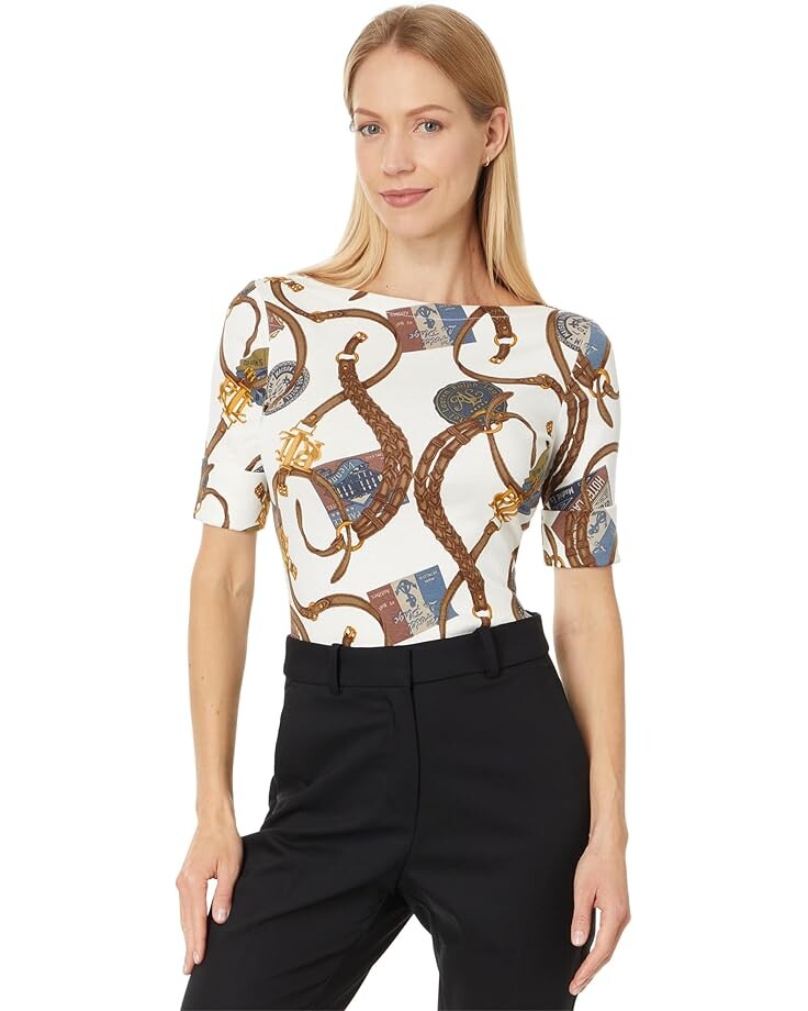 Футболка Lauren Ralph Lauren Plus Size Print Stretch Cotton Boatneck Tee, цвет Cream Multi
Футболка Lauren Ralph Lauren Plus Size Print Stretch Cotton Boatneck Tee, цвет Cream Multi