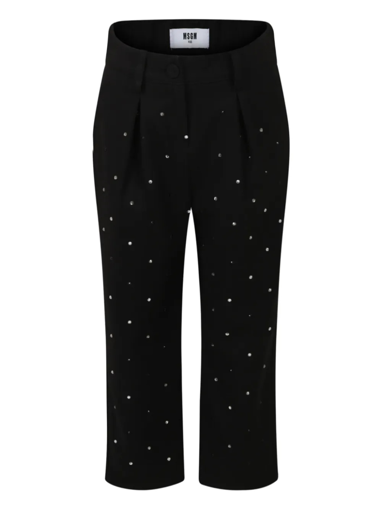 Брюки MSGM Kids со складками и декором, черный 
Брюки MSGM Kids со складками и декором, черный