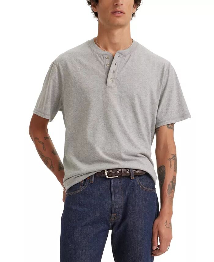 Мужская однотонная футболка свободного покроя с короткими рукавами Henley Levi's, серый
Мужская однотонная футболка свободного покроя с короткими рукавами Henley Levi's, серый