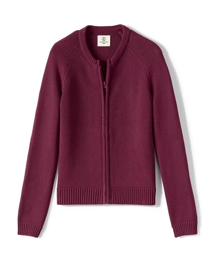 Школьная форма для девочек, хлопковый модал, кардиган на молнии спереди Lands' End, красный
Школьная форма для девочек, хлопковый модал, кардиган на молнии спереди Lands' End, красный