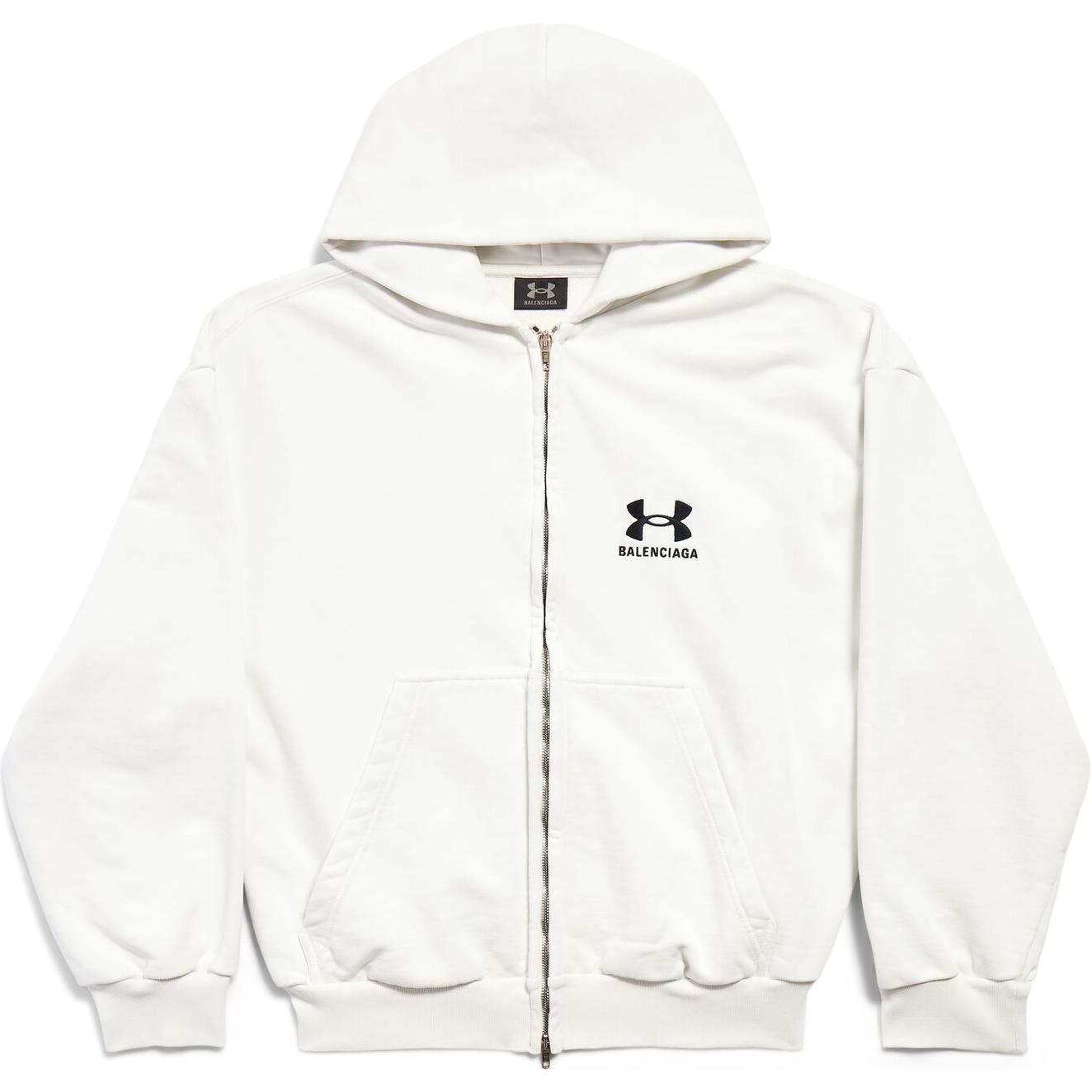 Худи с вышитым логотипом на молнии Balenciaga, белый
Худи с вышитым логотипом на молнии Balenciaga, белый