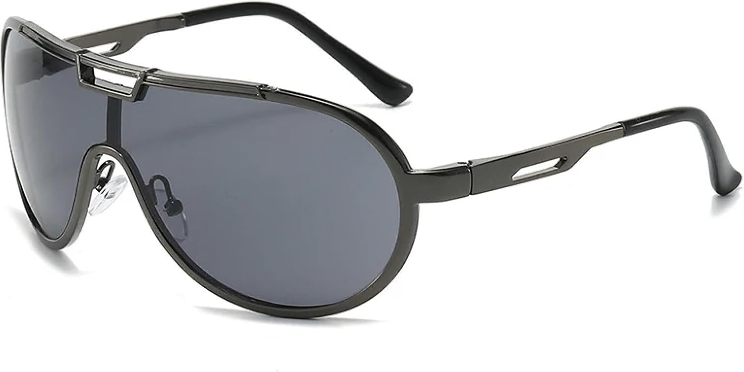 Солнцезащитные очки с защитой от УФ-излучения UV400 для женщин и мужчин | Увеличенные металлические двойные перемычки, цельная конструкция, градиентный оттенок | для занятий спортом на открытом воздухе DSVIGF, Gun Grey
Солнцезащитные очки с защитой от УФ-излучения UV400 для женщин и мужчин | Увеличенные металлические двойные перемычки, цельная конструкция, градиентный оттенок | для занятий спортом на открытом воздухе DSVIGF, Gun Grey