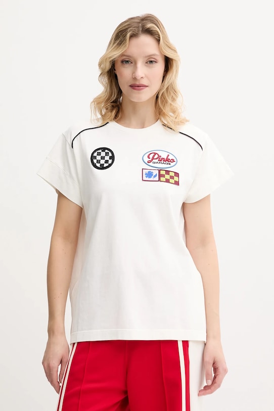 Хлопковая футболка Pinko, бежевый
Хлопковая футболка Pinko, бежевый