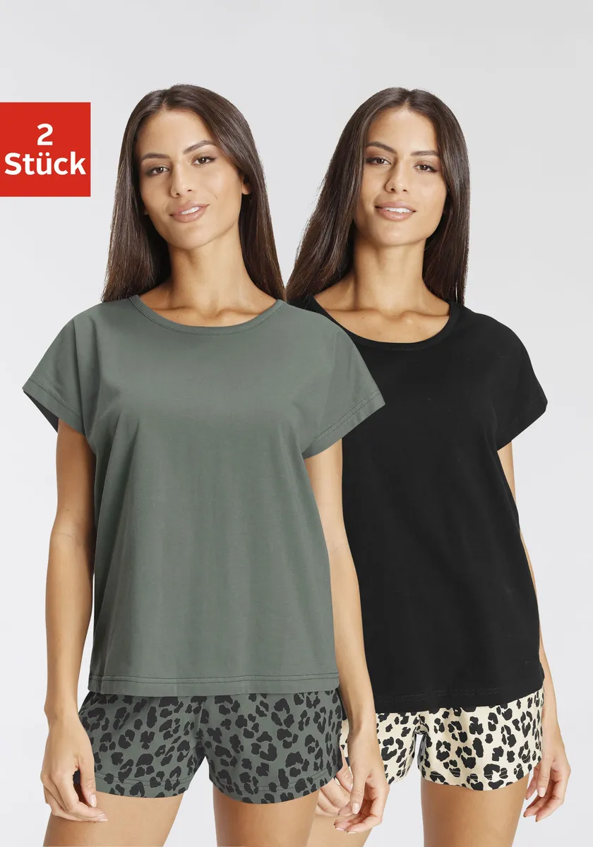 Vivance Dreams Пижама (упаковка, 4 шт., 2 шт.), с животным принтом, черный
Vivance Dreams Пижама (упаковка, 4 шт., 2 шт.), с животным принтом, черный