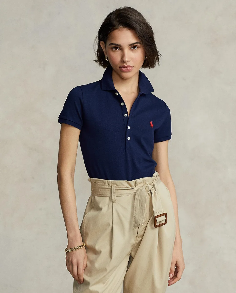 Женская однотонная рубашка-поло облегающего кроя Polo Ralph Lauren, тёмно-синий
Женская однотонная рубашка-поло облегающего кроя Polo Ralph Lauren, тёмно-синий