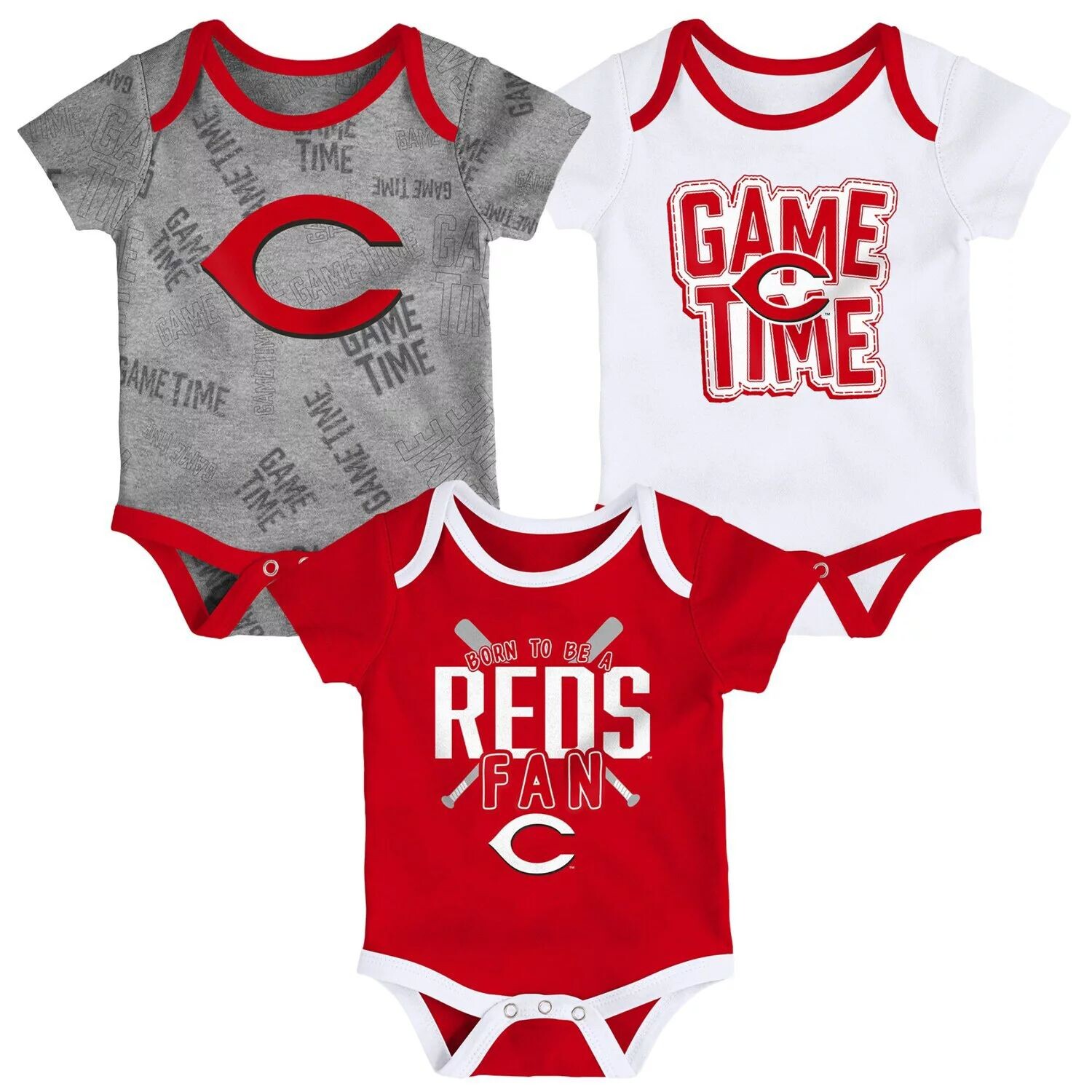 Комплект боди из трех частей Cincinnati Reds для новорожденных и младенцев, красный/белый/серый с меланжевым отливом Game Time Outerstuff
Комплект боди из трех частей Cincinnati Reds для новорожденных и младенцев, красный/белый/серый с меланжевым отливом Game Time Outerstuff